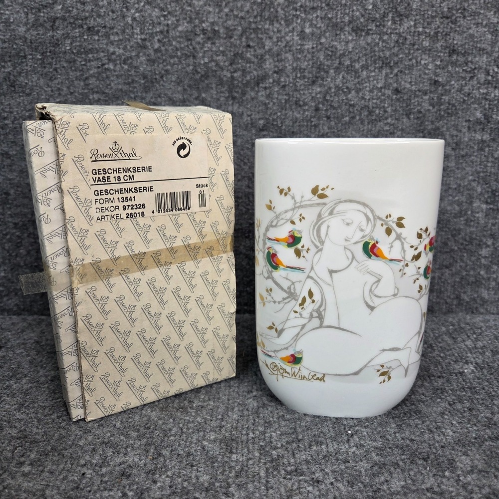 BJORN WIINBLAD SIGNED ROSENTHAL 7" VASE "LOVE STORY" MCM!